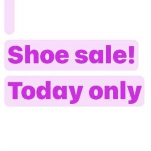 Shoe sale today only!
